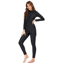 Load image into Gallery viewer, Solid Black Muslim Swimwear Burkini
