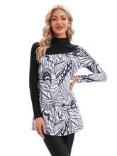 Load image into Gallery viewer, Black Print Muslim Swimwear Burkini with Hijab
