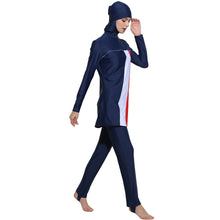 Load image into Gallery viewer, Modest  Muslim Swimwear Burkini with Hijab Blue
